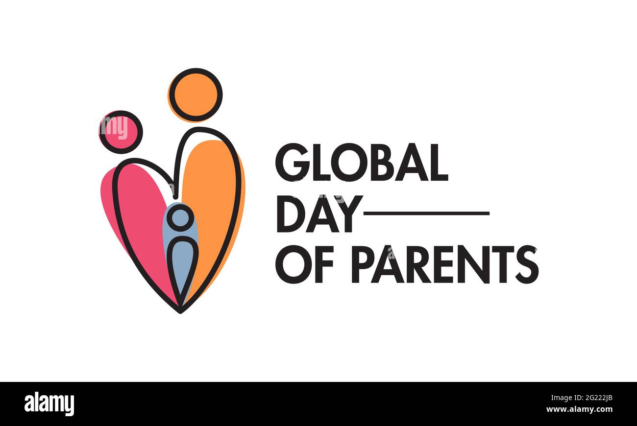 Vektor-Illustration zum Global Day of Parents. Vorlage zum Elterntag für Hintergrund, Banner, Poster, Karten-Sensibilisierungskampagne. Stock Vektor