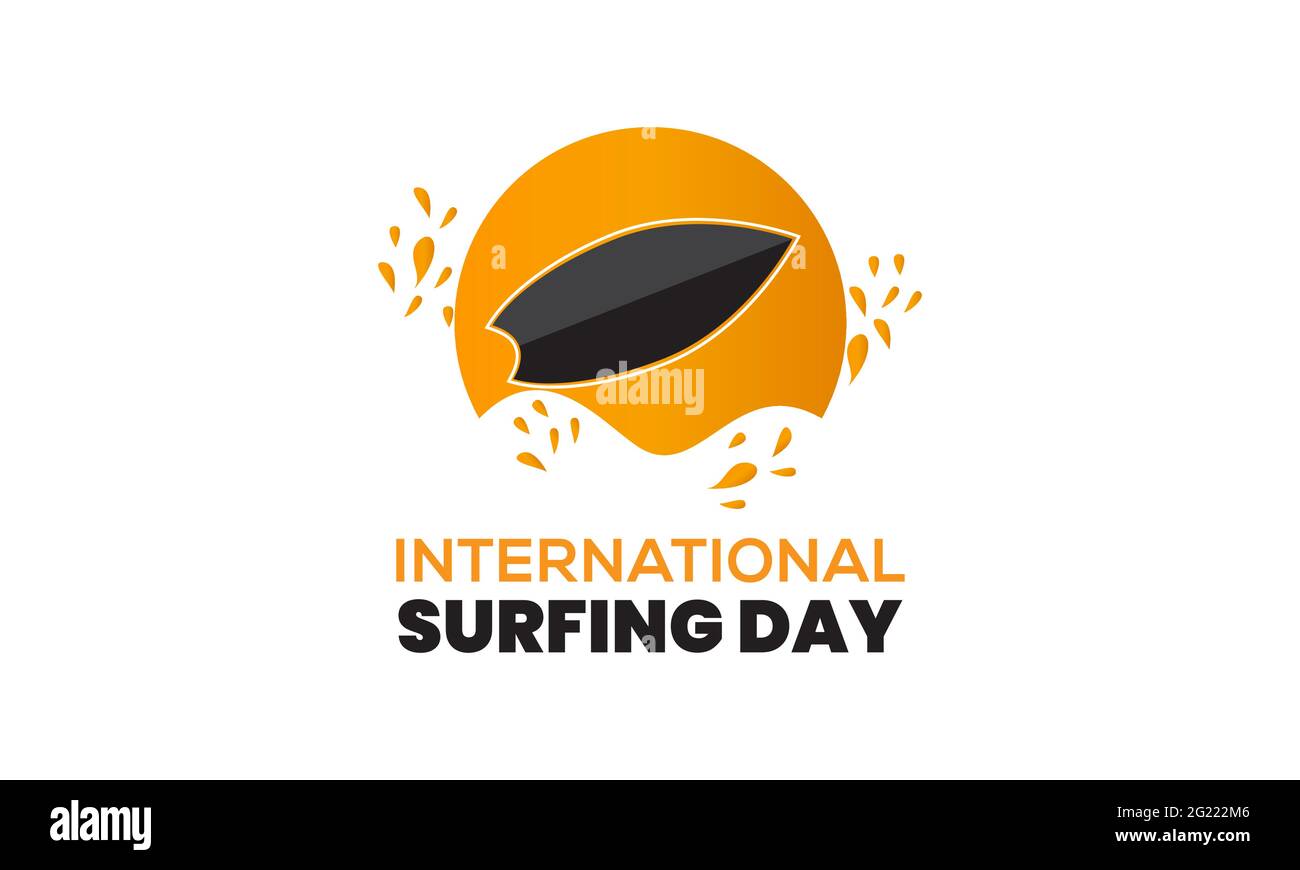 International Surfing Day Vektorgrafik. Vorlage für Surfing Day für Hintergrund, Banner, Poster, Card Holiday Campaign. Stock Vektor