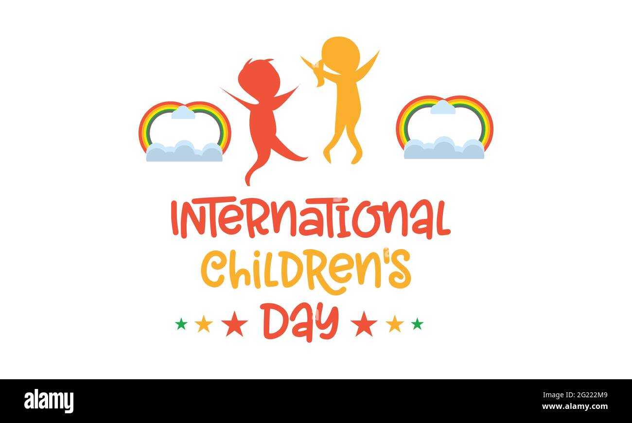 Internationaler Kindertag. Banner, Poster der Kampagne für Kinderbewusstsein. Stock Vektor