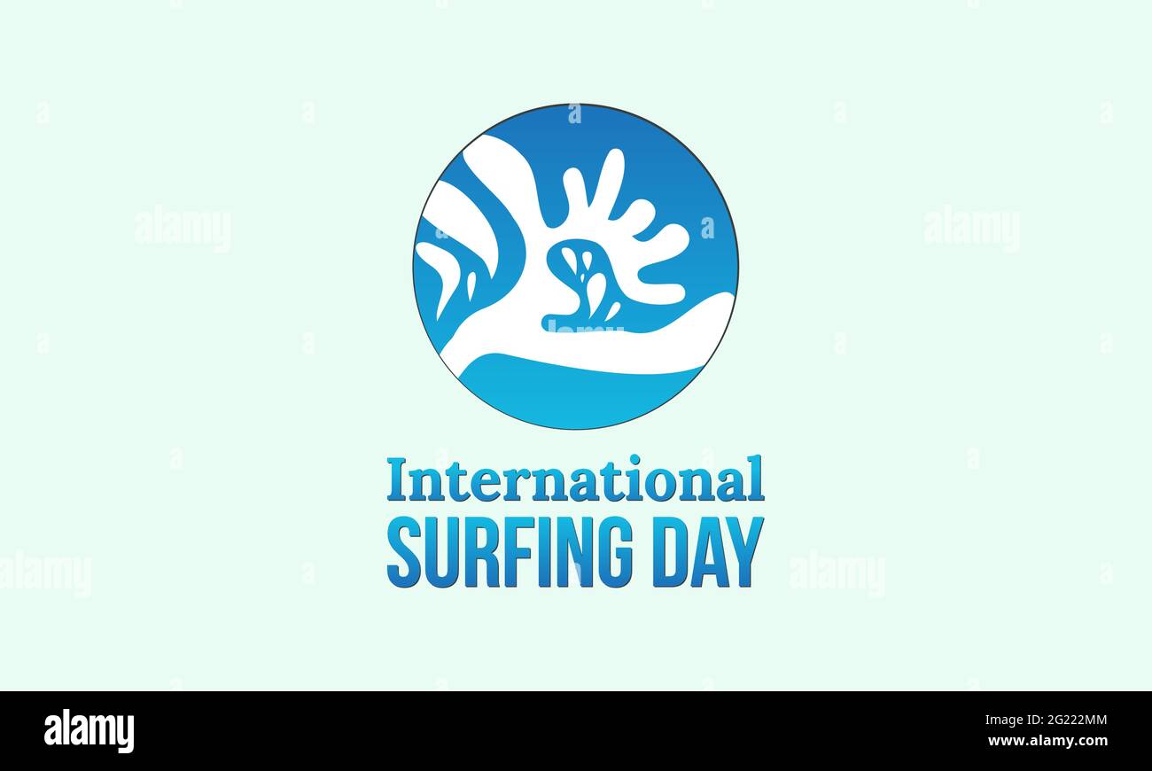 International Surfing Day Vektorgrafik. Vorlage für Surfing Day für Hintergrund, Banner, Poster, Card Holiday Campaign. Stock Vektor
