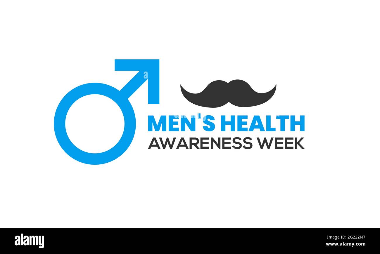 Men's Health Awareness Month im Juni. Banner, Grußkarte, Hintergrundvorlage in der Kampagne zur Sensibilisierung für medizinische Gesundheit. Stock Vektor