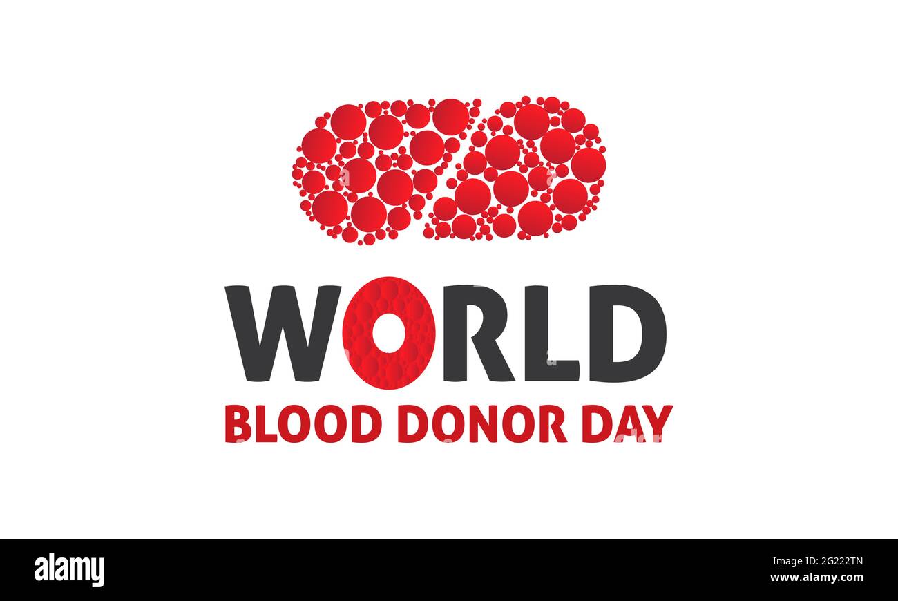 Weltblutspendetag Medizinische Prävention und Sensibilisierung Vektor-Hintergrund, Banner, Poster, Karte, die jedes Jahr am Juni beobachtet wird. Stock Vektor
