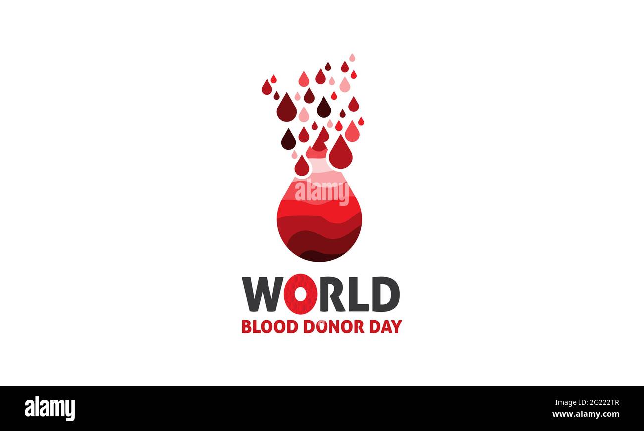 Weltblutspendetag Medizinische Prävention und Sensibilisierung Vektor-Hintergrund, Banner, Poster, Karte, die jedes Jahr am Juni beobachtet wird. Stock Vektor