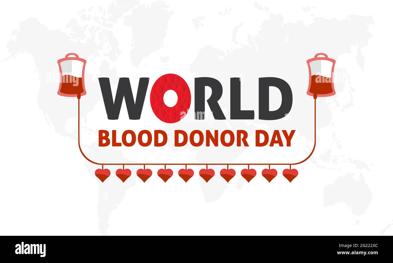 Weltblutspendetag Medizinische Prävention und Sensibilisierung Vektor-Hintergrund, Banner, Poster, Karte, die jedes Jahr am Juni beobachtet wird. Stock Vektor