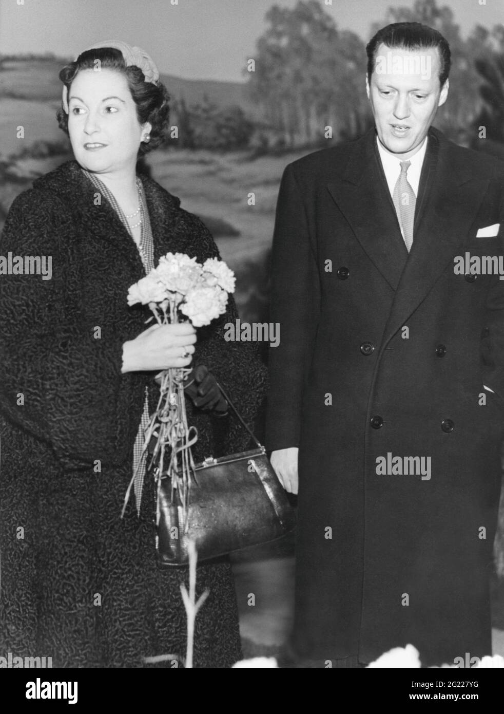 George Valdemar, 16.4.1920 - 29.9.1986, Prinz von Dänemark, halblang, mit seiner Frau Anne, sechziger Jahre, ZUSÄTZLICHE RECHTE-FREIGABE-INFO-NICHT-VERFÜGBAR Stockfoto