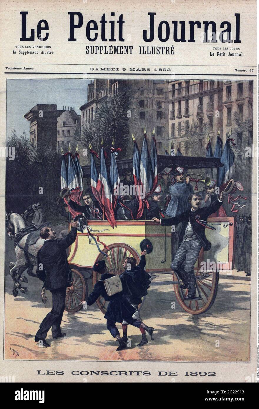 Presse / Medien, Zeitschriften, 'Le Petit Journal', 3 Band, Nummer 67, Bebilderte Beilage, Titel, ZUSÄTZLICHE-RIGHTS-CLEARANCE-INFO-NOT-AVAILABLE Stockfoto