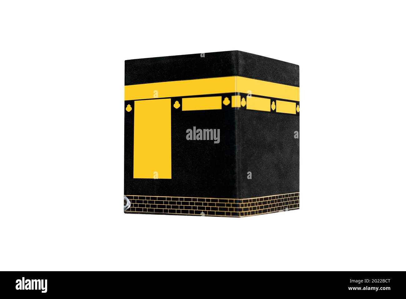 Die heilige Kaaba isoliert auf weißem Hintergrund Stockfoto