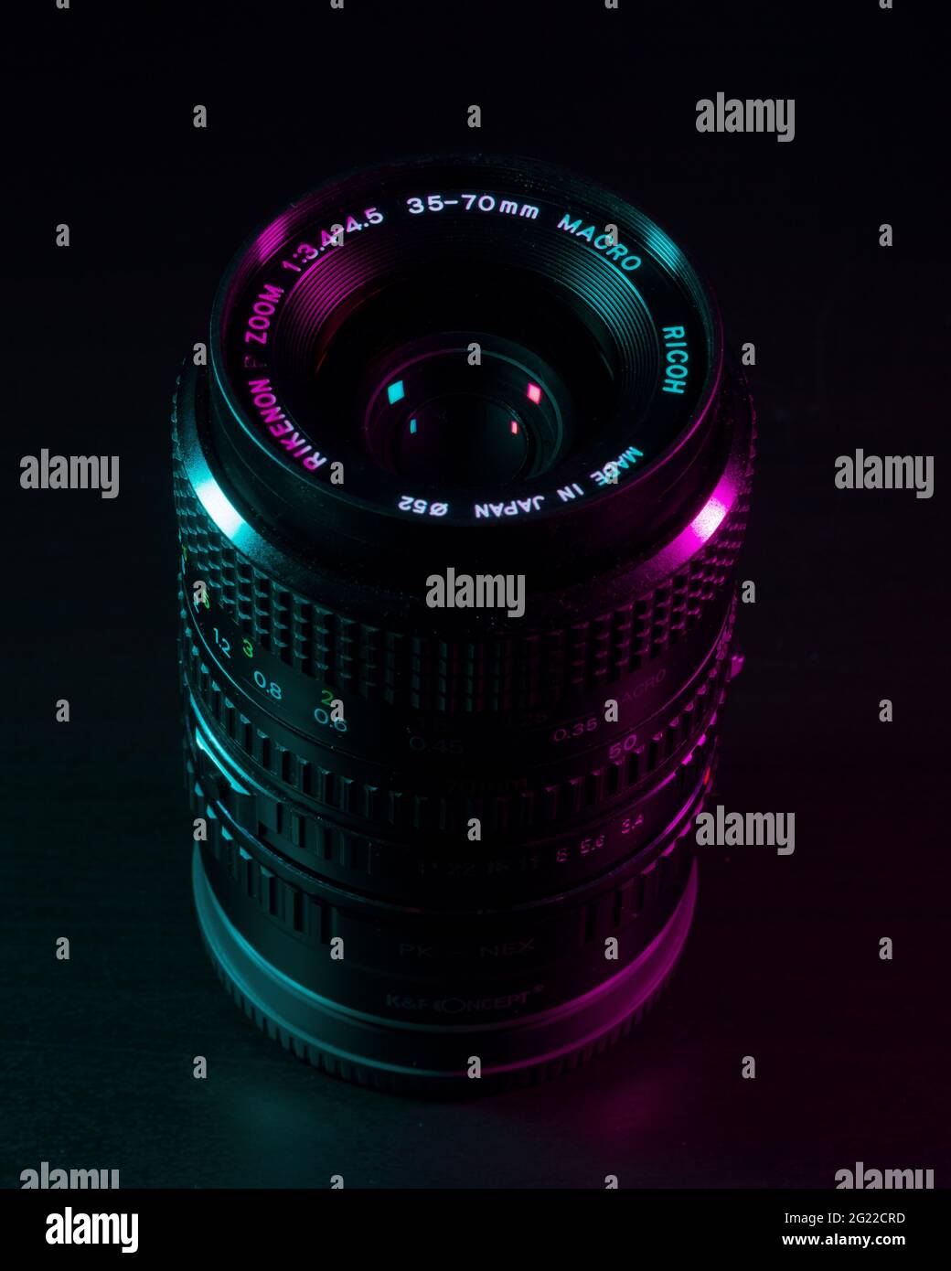 Standzeit des Objektivs Stockfoto