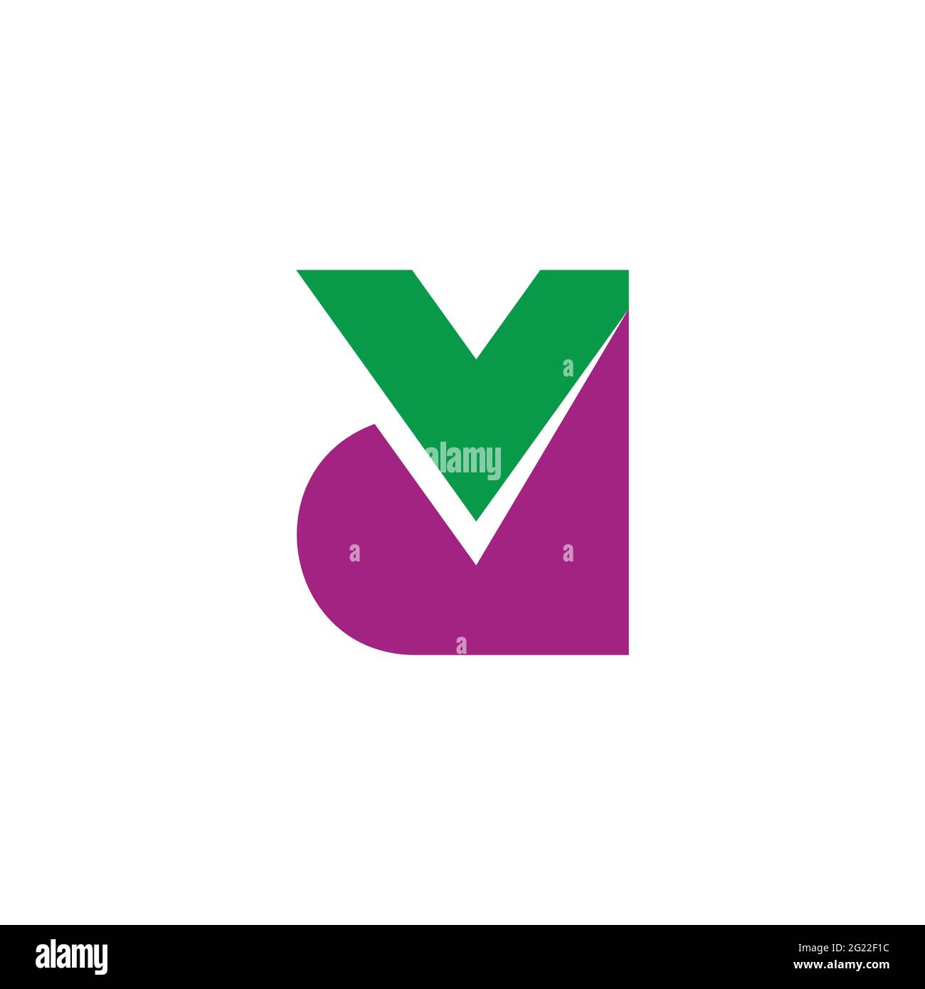 Brief vd einfache geometrische bunte Logo Vektor Stock Vektor