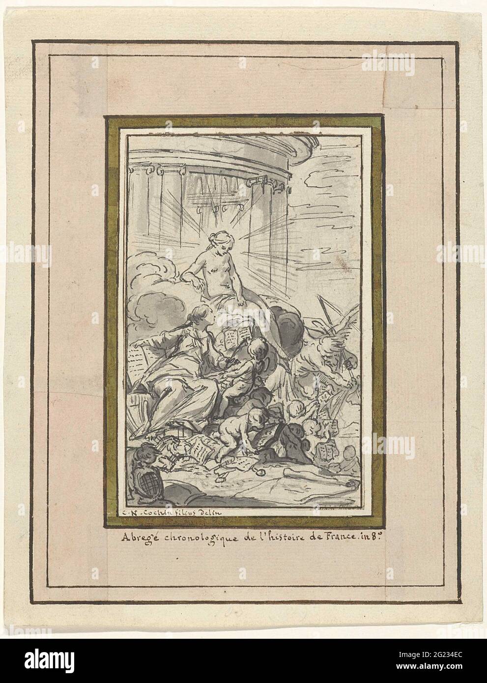 Allegorie der Geschichte Studieren der Wahrheit. Ursprünglich als Entwurf für ein Frontispiz gedacht, aber letztendlich nicht verwendet Stockfoto