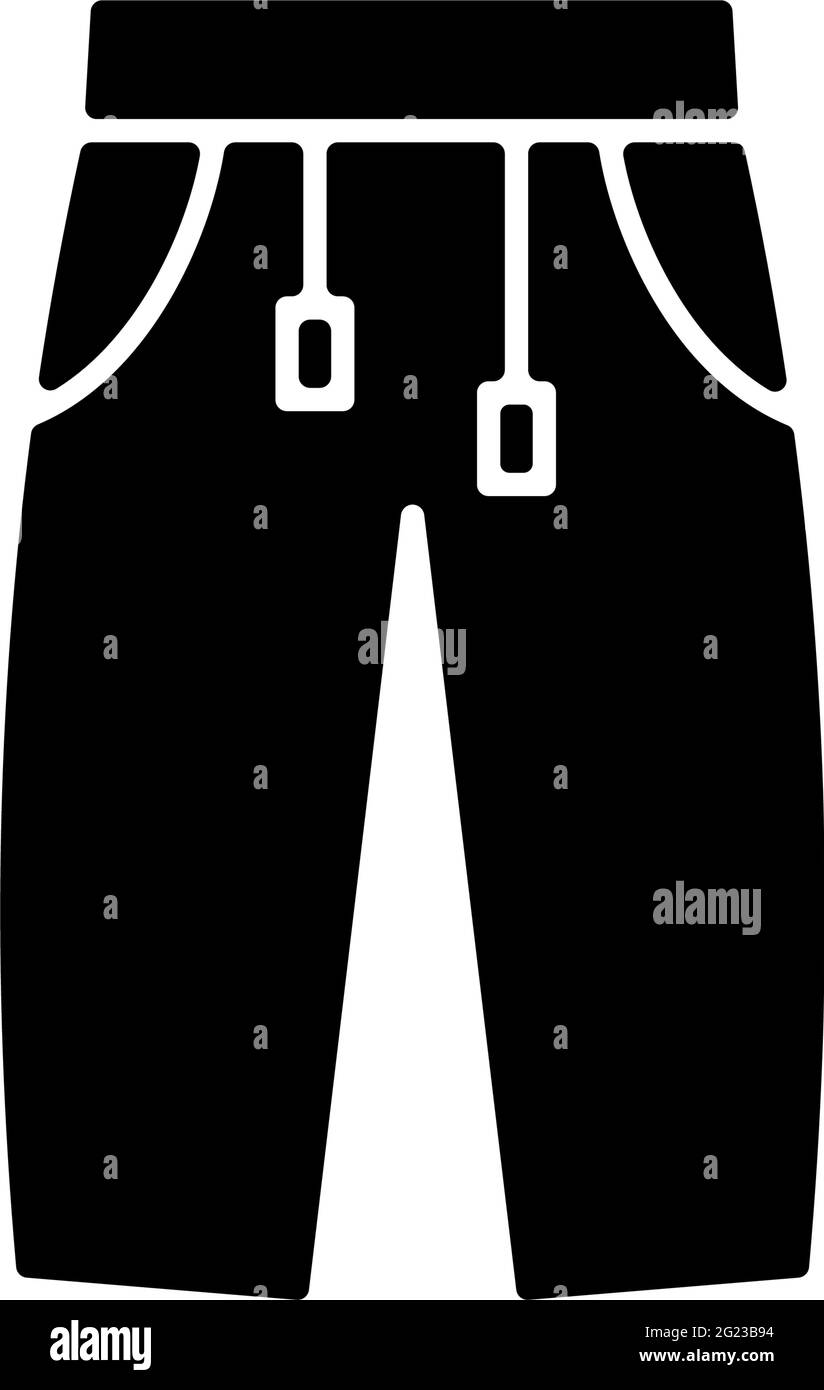 Jogginghose schwarzes Glyphen-Symbol Stock Vektor Jogginghose schwarzes Glyphen-Symbol Stock Vektor
