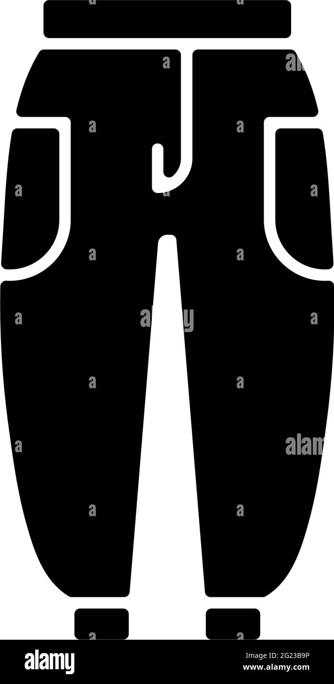 Jogginghose mit schwarzem Glyphen-Symbol Stock Vektor Jogginghose mit schwarzem Glyphen-Symbol Stock Vektor