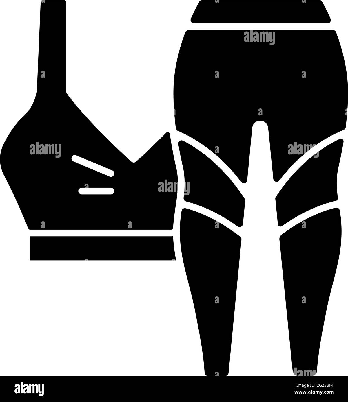 Trainingsbekleidung schwarzes Glyphen-Symbol Stock Vektor