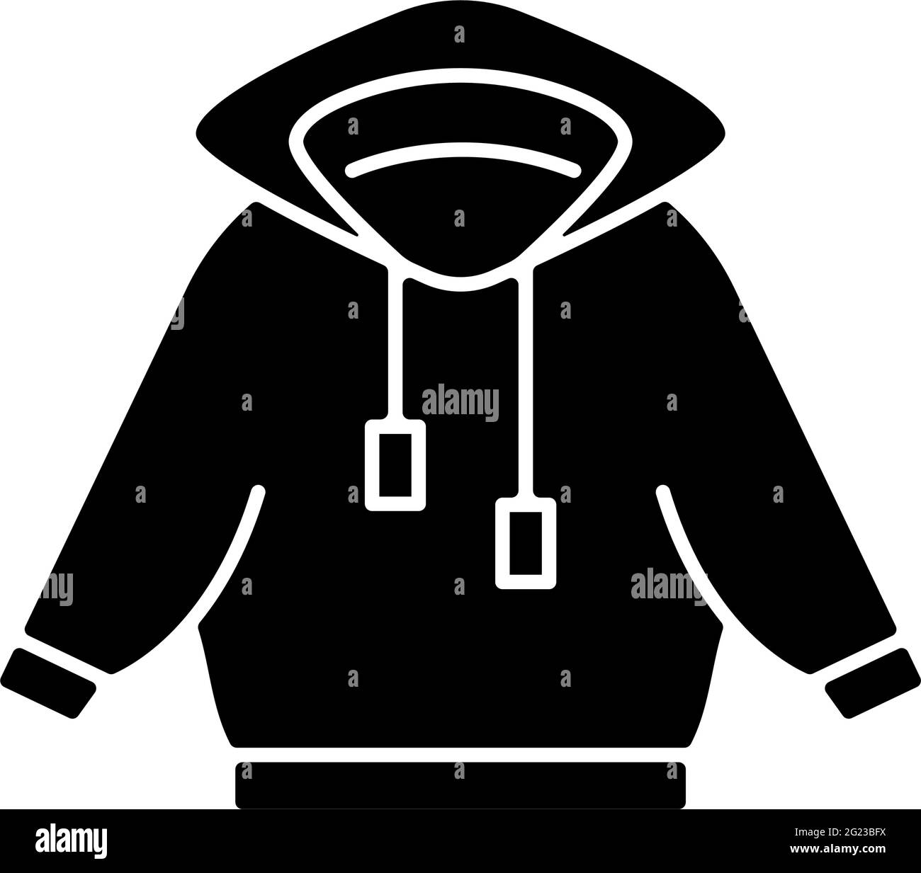 Wohsoutfit mit Kapuzenpullover mit schwarzem Glyphen-Symbol Stock Vektor Wohsoutfit mit Kapuzenpullover mit schwarzem Glyphen-Symbol Stock Vektor