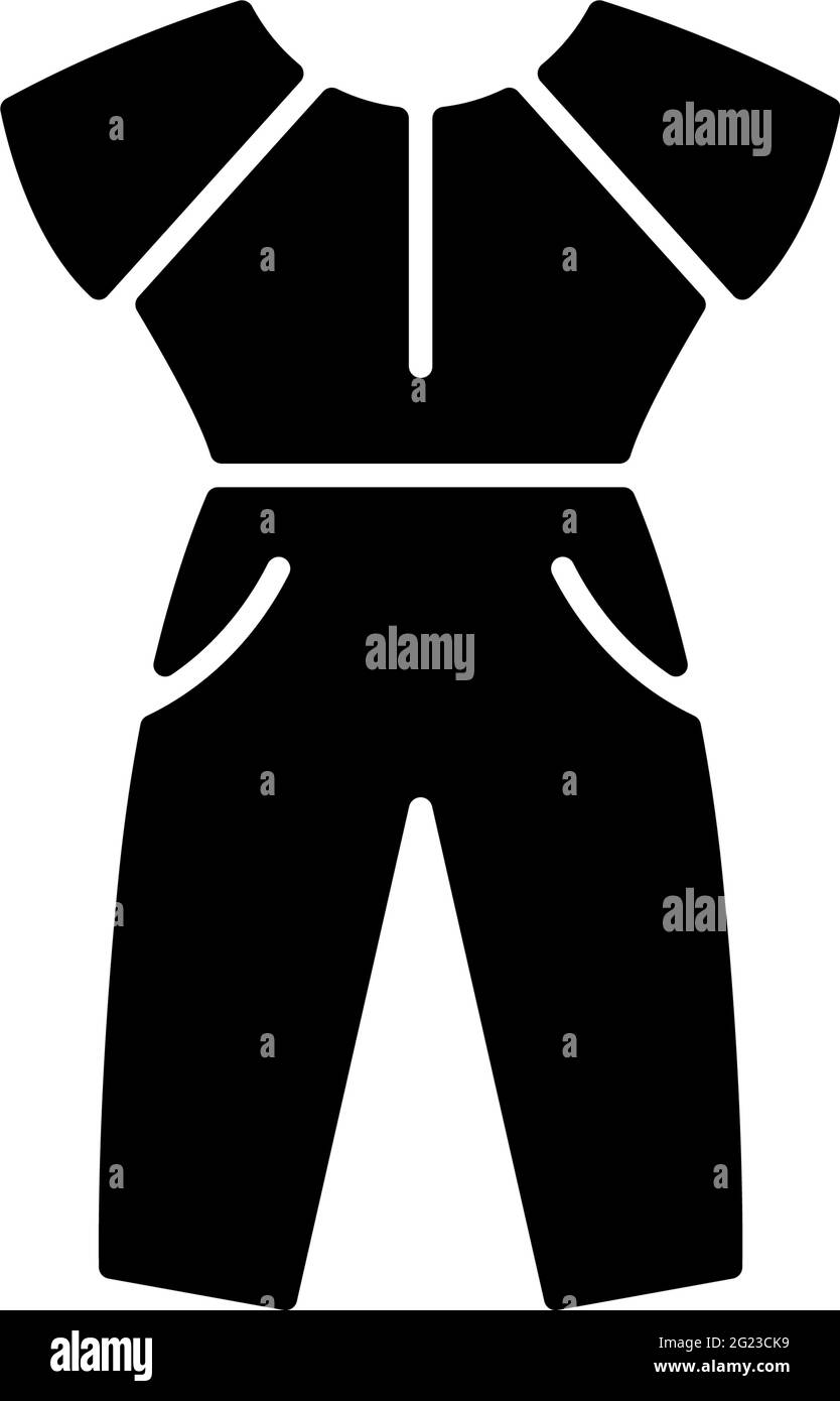 Jumpsuit, schwarzes Glyphen-Symbol Stock Vektor