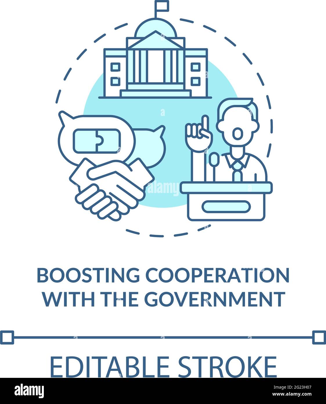 Verstärkte Zusammenarbeit mit Government Concept Icon Stock Vektor
