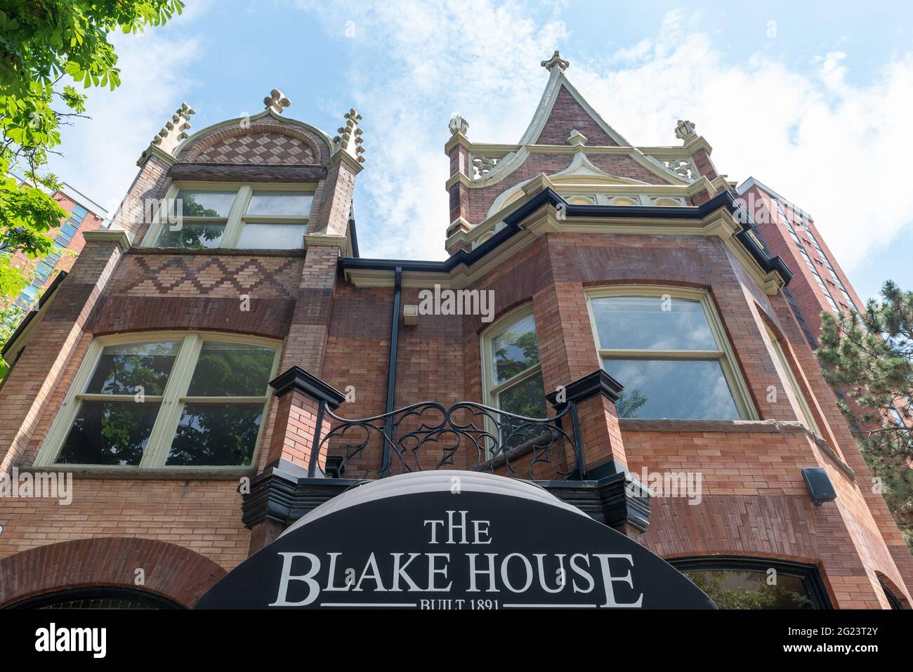 Kolonialarchitektur des Blake House, einem historischen Gebäude in der Jarvis Street, Toronto, Kanada. Der Ort war das Haus von Edward F. Blake entworfen Stockfoto