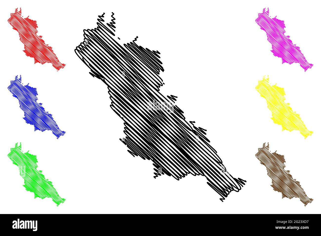 Essex County, Commonwealth of Virginia (US County, Vereinigte Staaten von Amerika, USA, USA, US) Kartenvektordarstellung, Scribble Skizze Essex Karte Stock Vektor