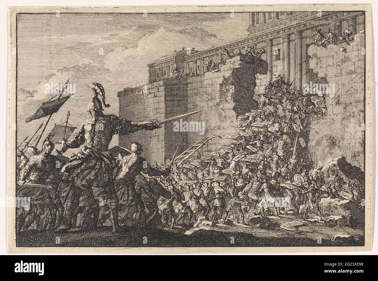 Pompeius erobert den Tempel in Jerusalem. Stockfoto