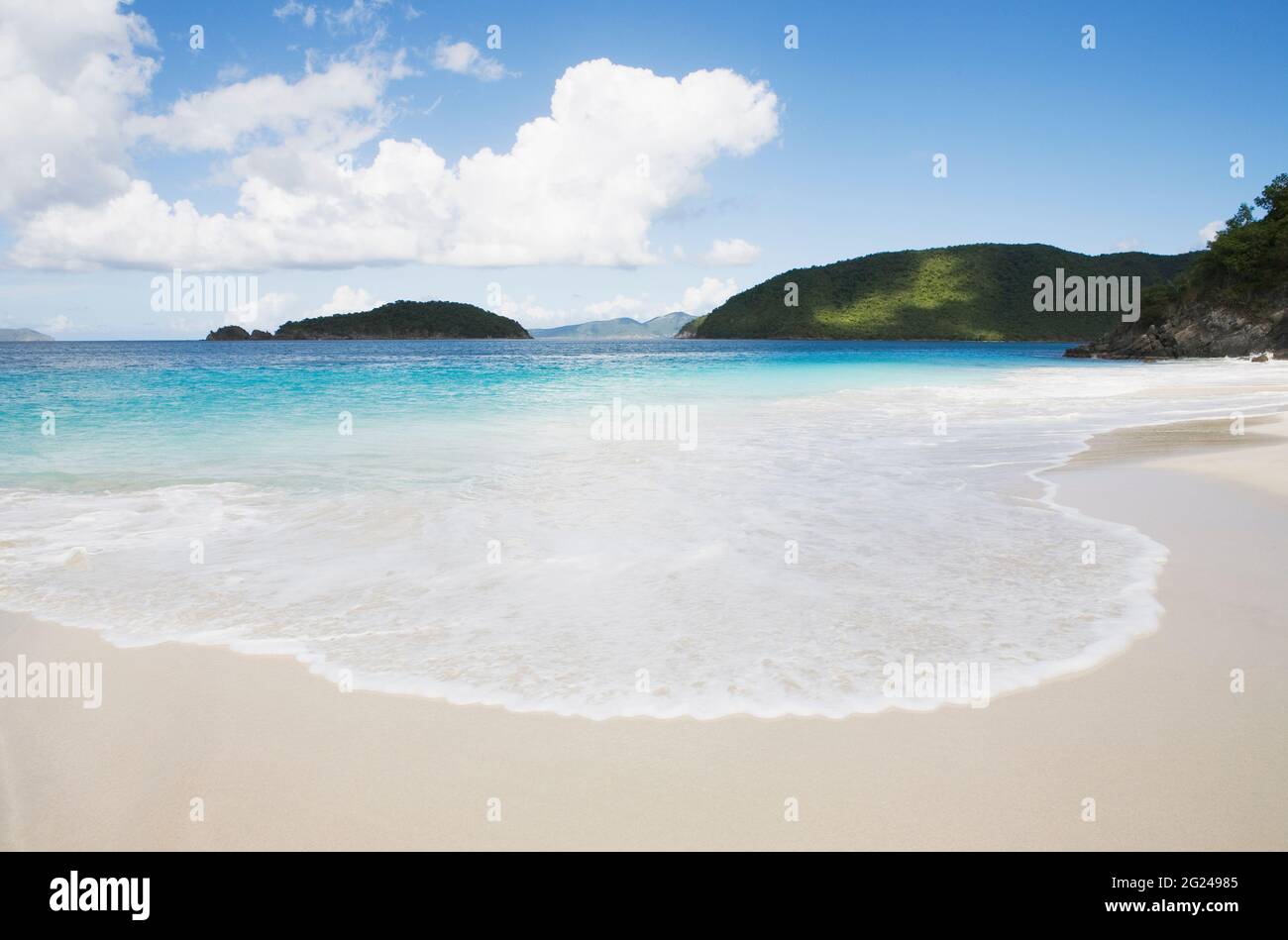 USA Jungferninseln, St. John, Strand in Cinnamon Bay, Virgin Islands National Park Stockfoto