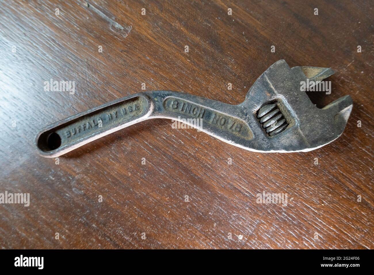 Verstellbarer Schraubenschlüssel, Vintage, USA Stockfoto