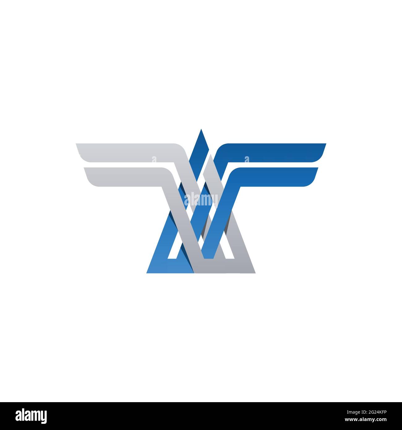 Anfangsbuchstabe EIN Flügel Logo Design Vektor. Buchstabe A Flügel modernes Logo mit zwei Farben isoliert auf weißem Hintergrund Stock Vektor