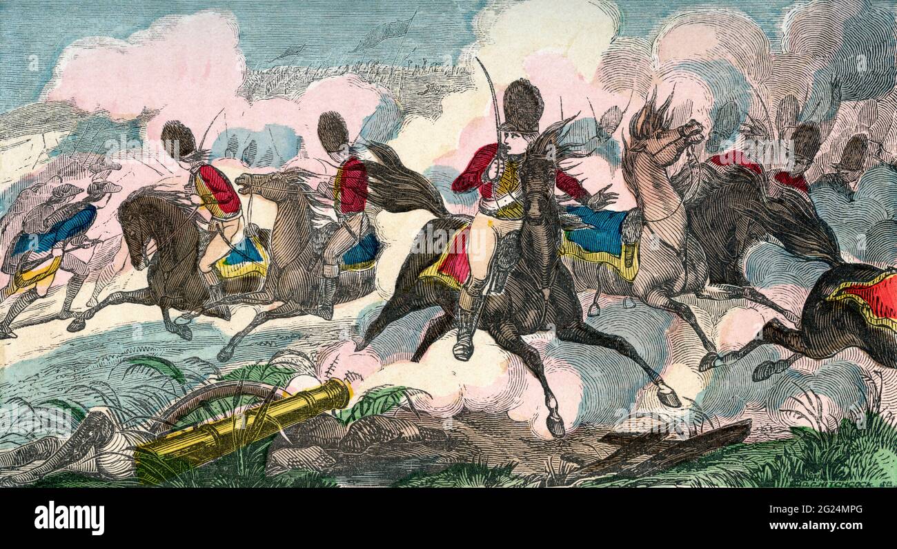 Die Schlacht von Eutaw Springs, 8. September 1781, während des amerikanischen Revolutionskrieges (1775-1783). Aus einer illuminierten Geschichte Nordamerikas, von der frühesten Periode bis zur Gegenwart, veröffentlicht 1860. Stockfoto