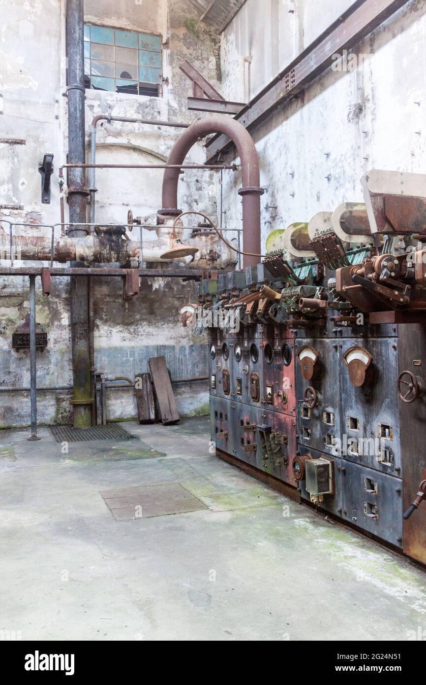 FRAY BENTOS, URUGUAY - 18. FEB 2015: Das Innere einer ehemaligen Fleischfabrik, heute Museum der industriellen Revolution. Stockfoto