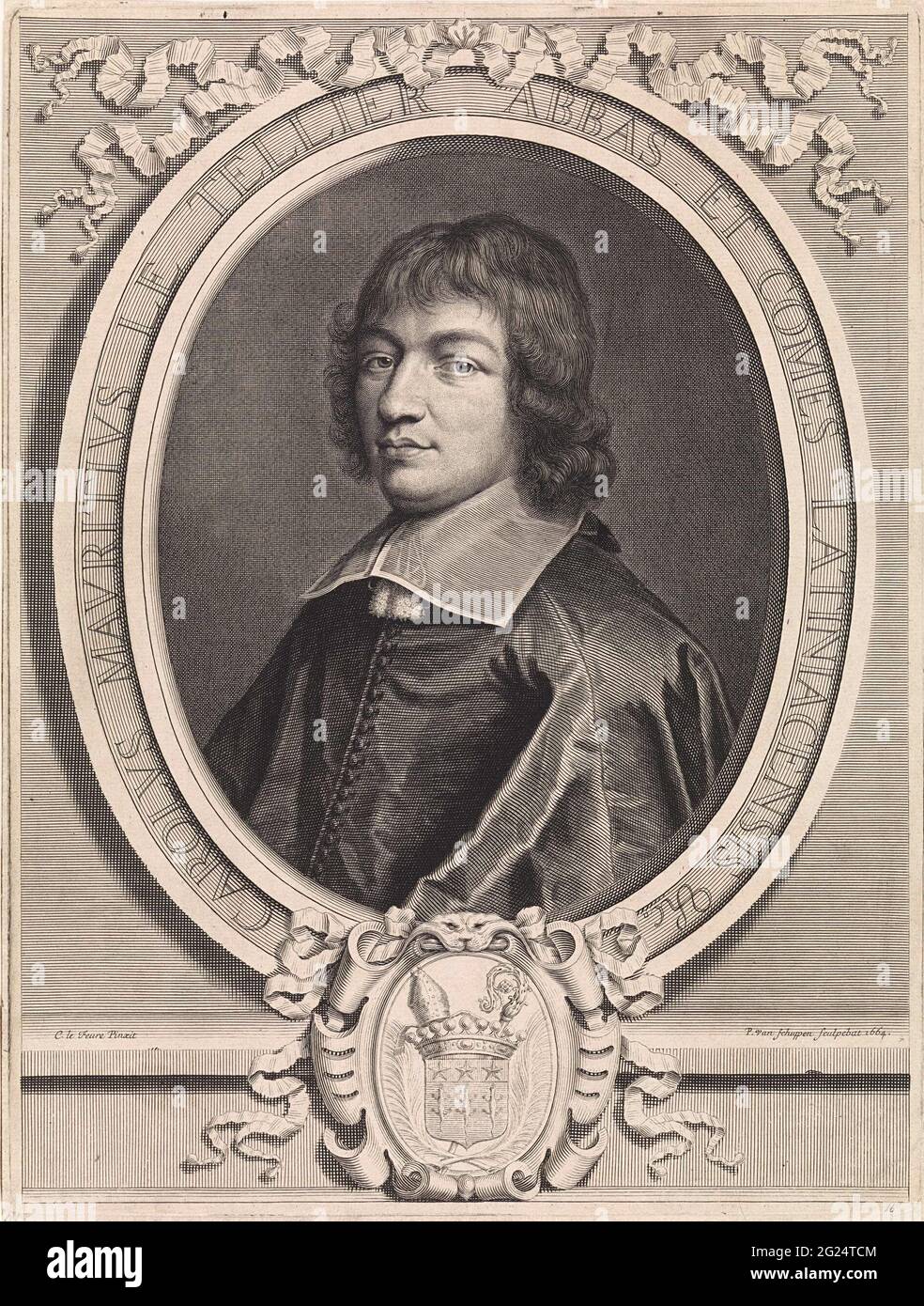 Portret van Charles-Maurice Le Tellier, Abt Van Lagny. Stockfoto