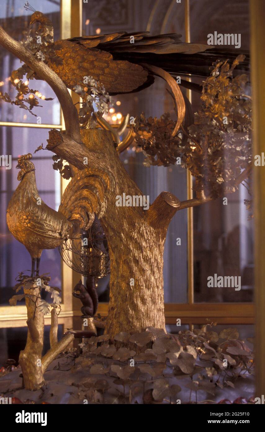 Pfauenuhr, Staatliches Eremitage-Museum, Sankt Petersburg, Russland. Stockfoto
