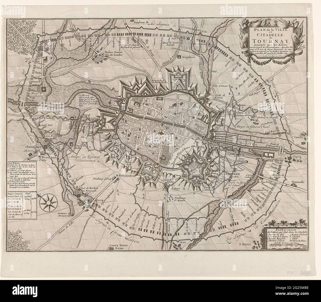 Plan De La Ville Et Citadelle De Tournay Stockfotos und bilder Kaufen