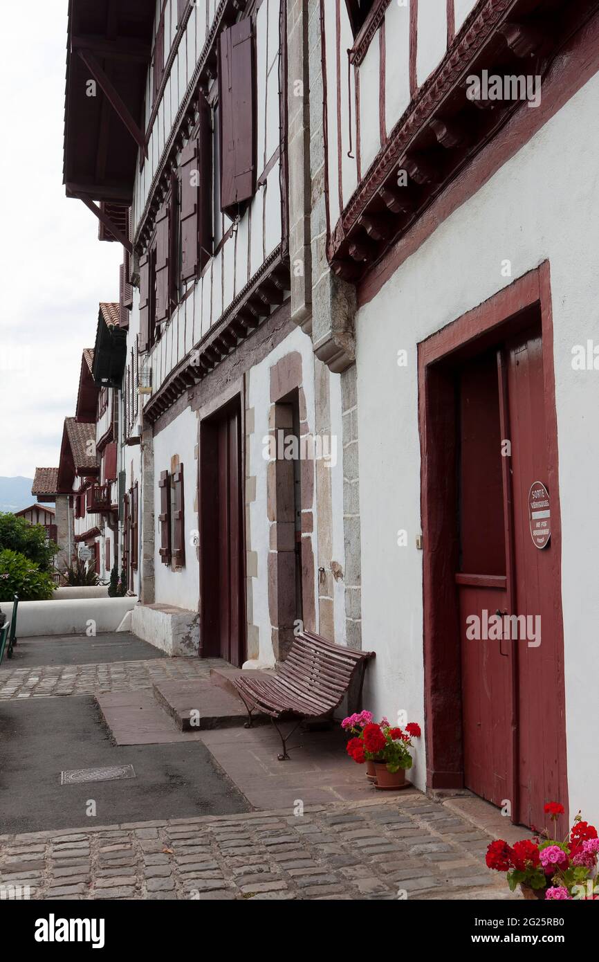 Verschiedene Ansichten von Bazsque Country, frankreich, Ciboure, Espelette, Ainhoa Stockfoto