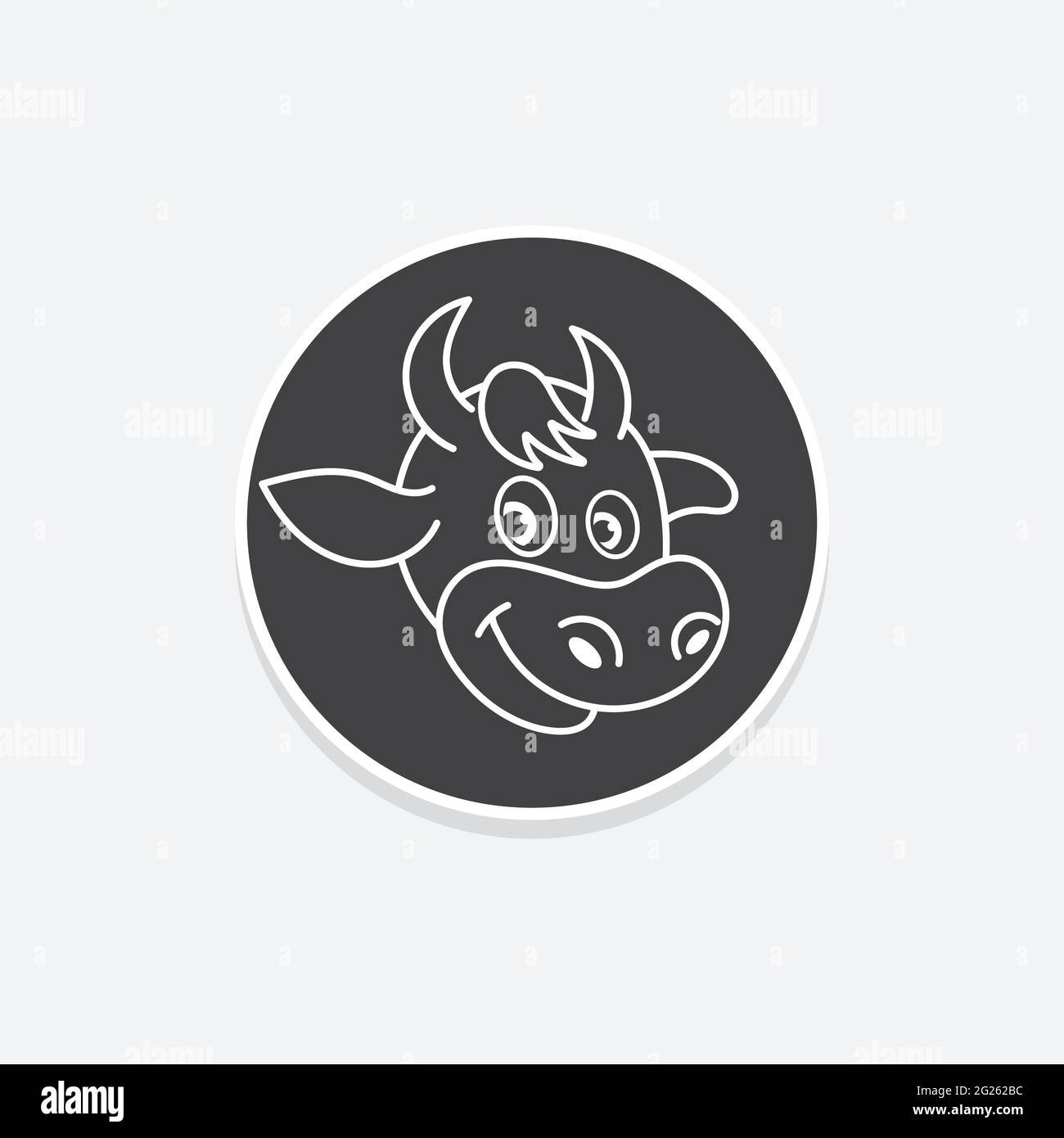 Symbol des Vektorbildes der Kuh Stock Vektor