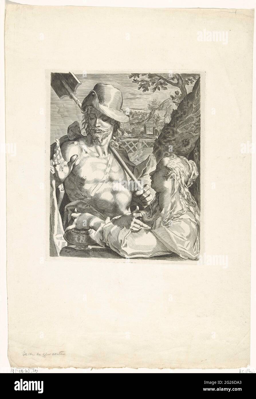 Christus erscheint Maria Magdalena (Noli me Tangere) als Gärtner. Der