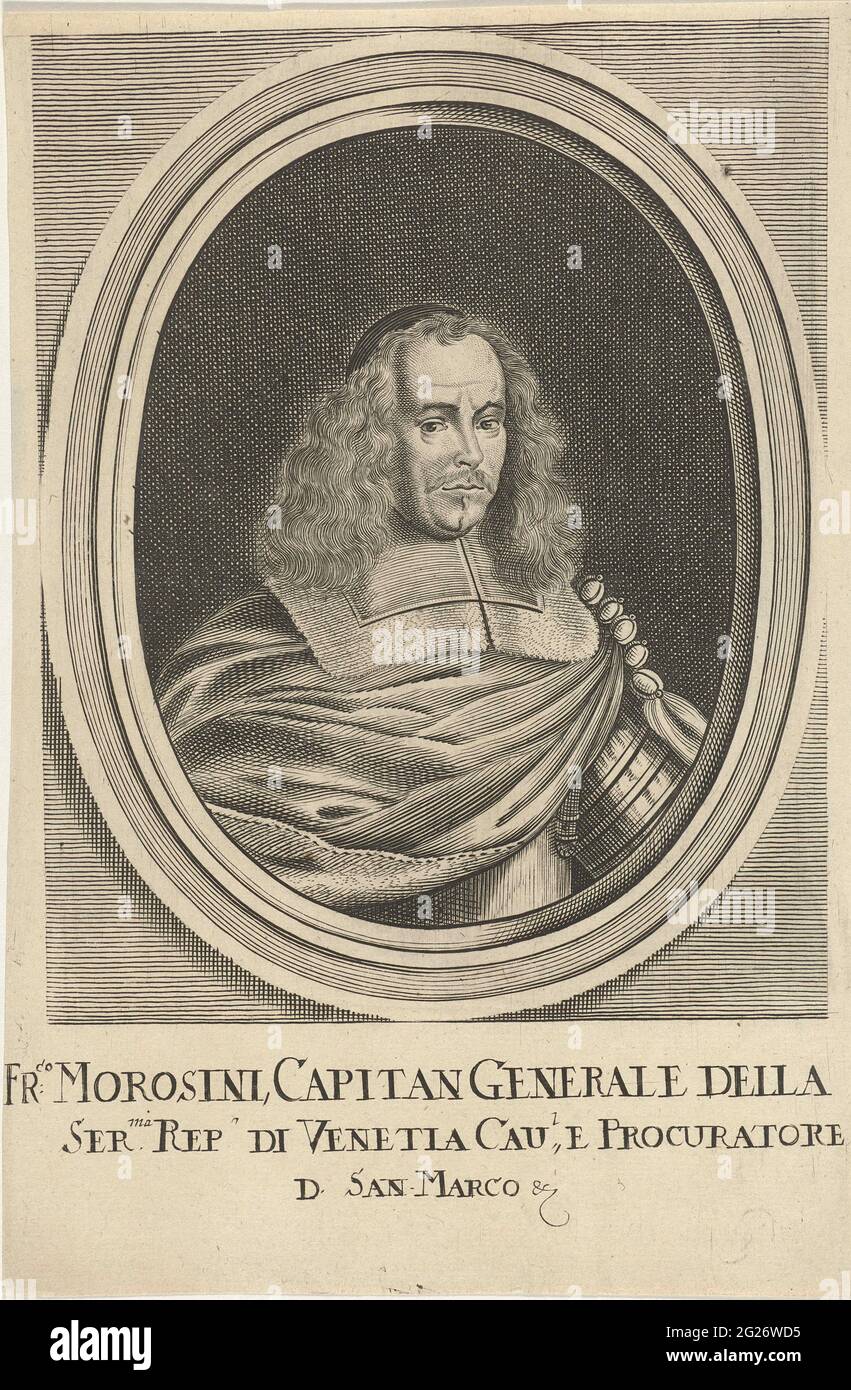 Porträt von Francesco Morosini. Porträt des Venezianers Francesco Morosini, Staatsmann und des Dogen von Venedig. Stockfoto