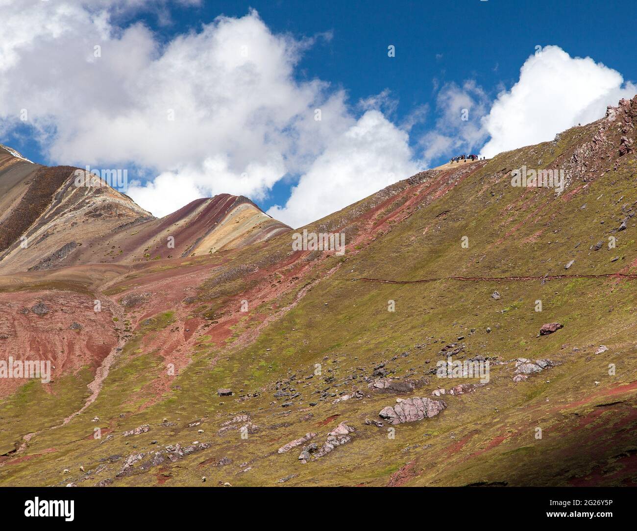 Rainbow Mountains oder Vinicunca Montana de Siete Colores, Cuzco Region in Peru, peruanische Anden Stockfoto