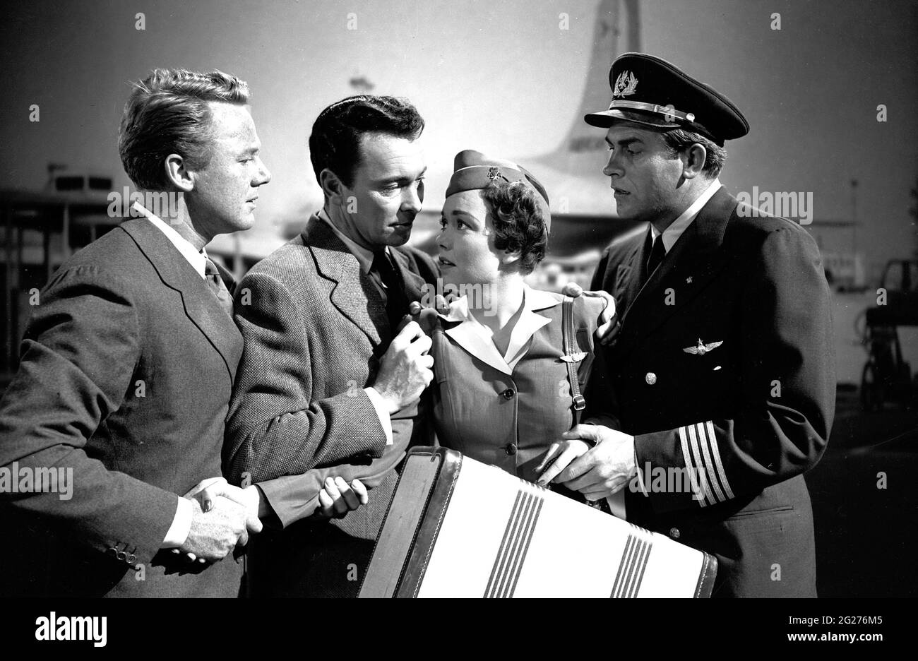 Van Johnson, Howard Keel, Barry Sullivan, Jane Wyman, 'Three Guys Named Mike' (1951) MGM / File Reference # 34145-179THA Stockfoto
