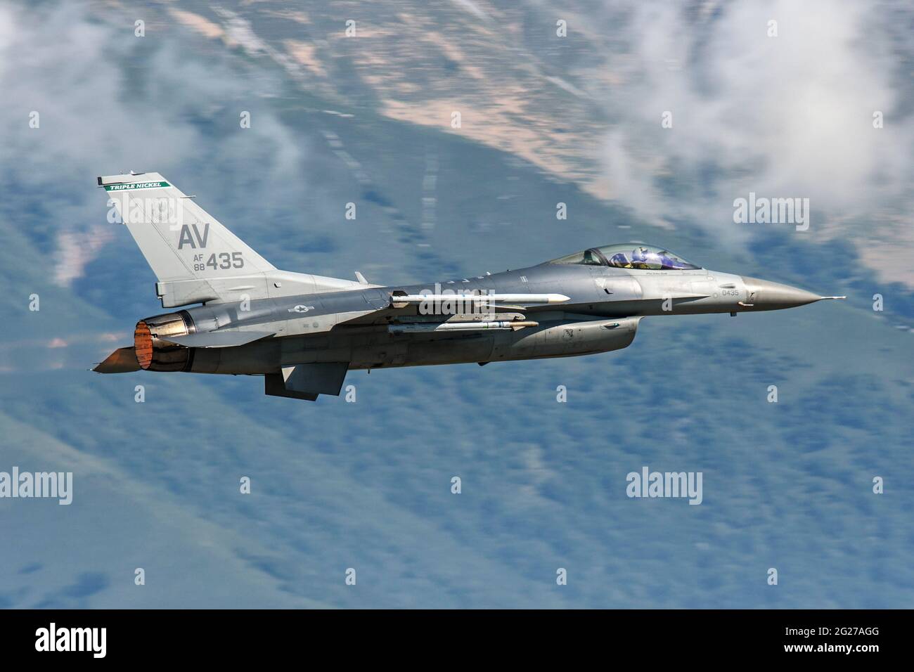 US Air Force F-16CM Kampf Falcon während der Übung Astral Knight in Aviano, Italien. Stockfoto