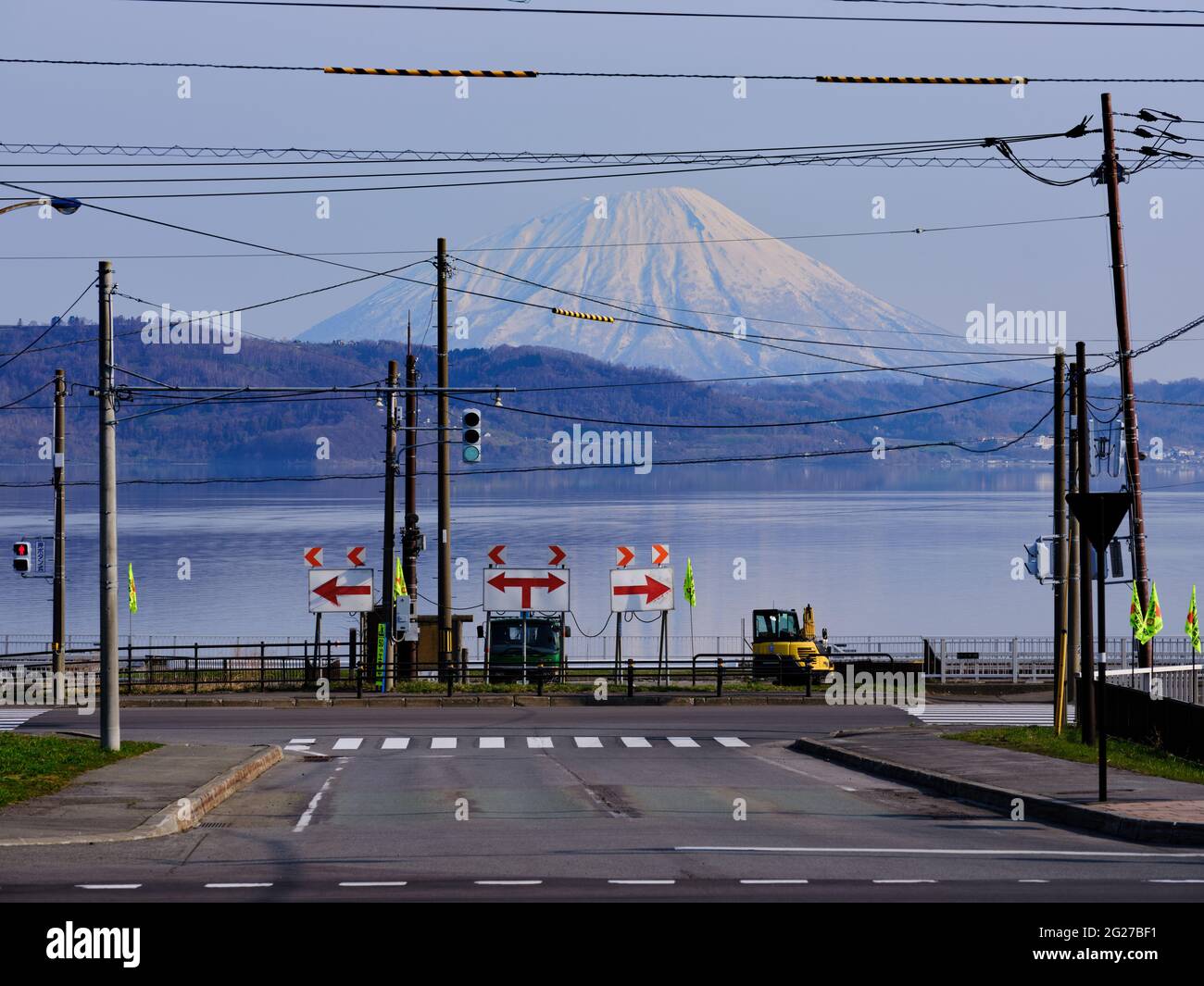 Mt. Yotei und Lake Toya, Hokkaido, Japan Stockfoto