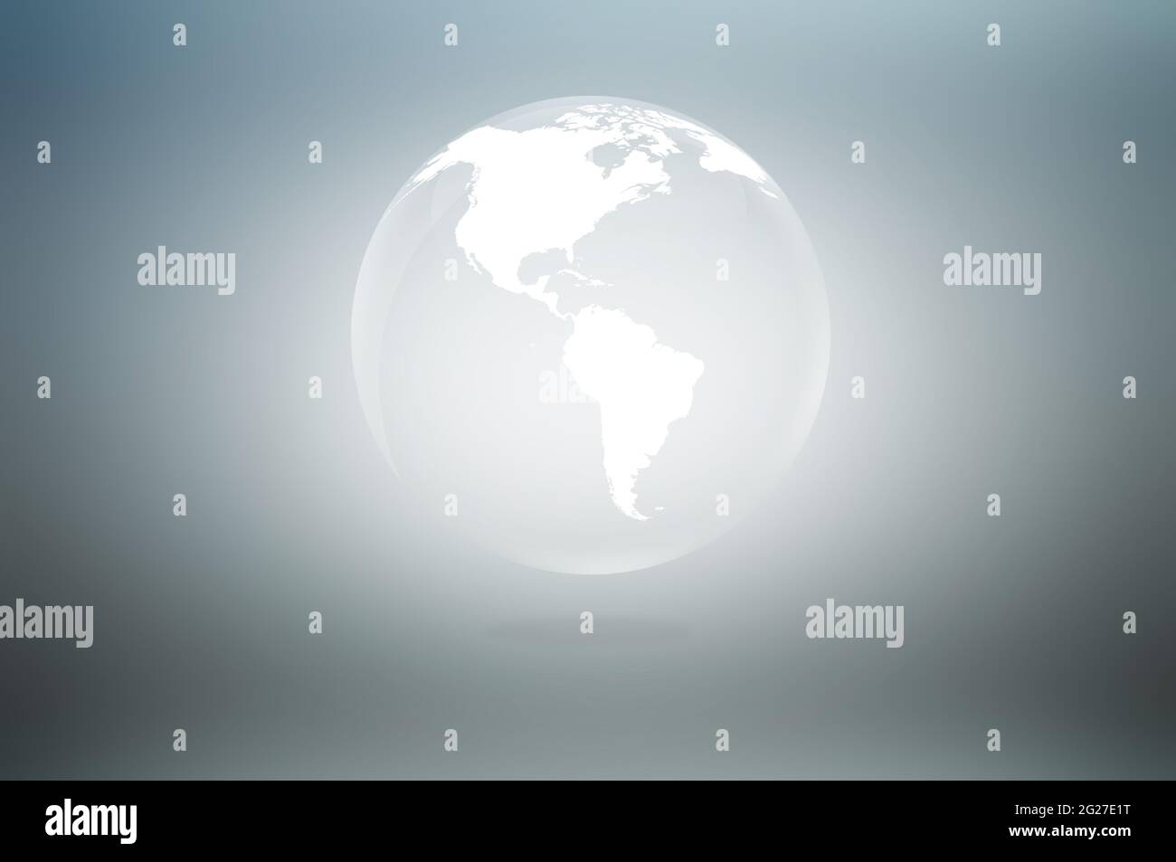 Weißes Globensymbol auf grauem Hintergrund Stockfoto