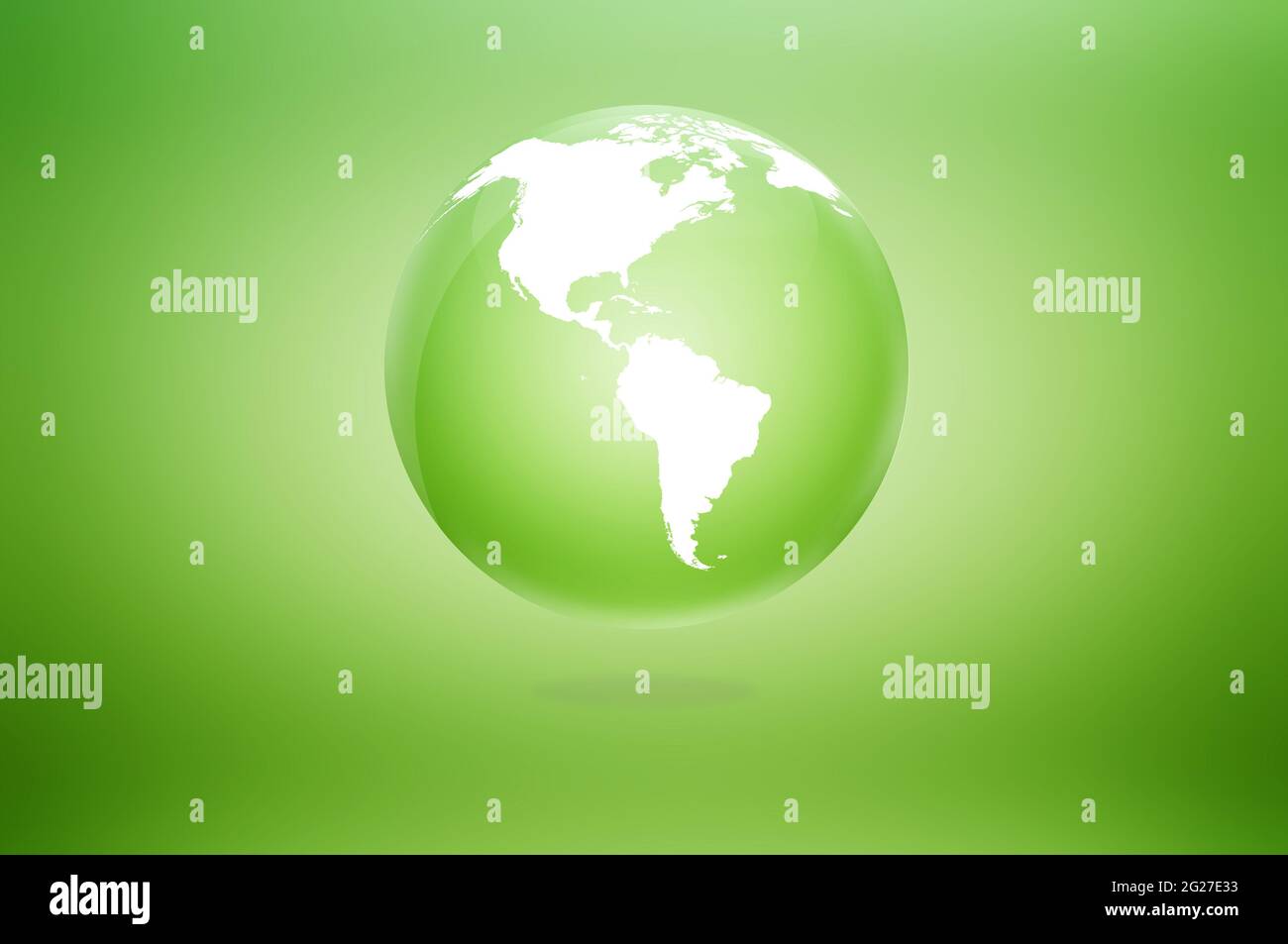 Farbenfrohe grüne glänzende Globenikone Stockfoto