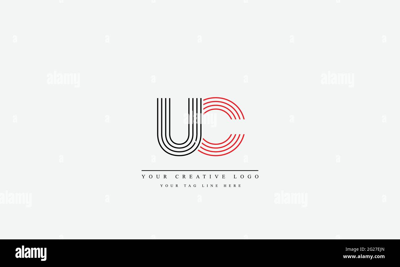 UC CU – Vorlage für abstraktes Vektorlogo-Monogramm Stock Vektor