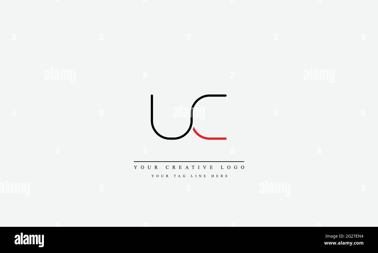 UC CU – Vorlage für abstraktes Vektorlogo-Monogramm Stock Vektor