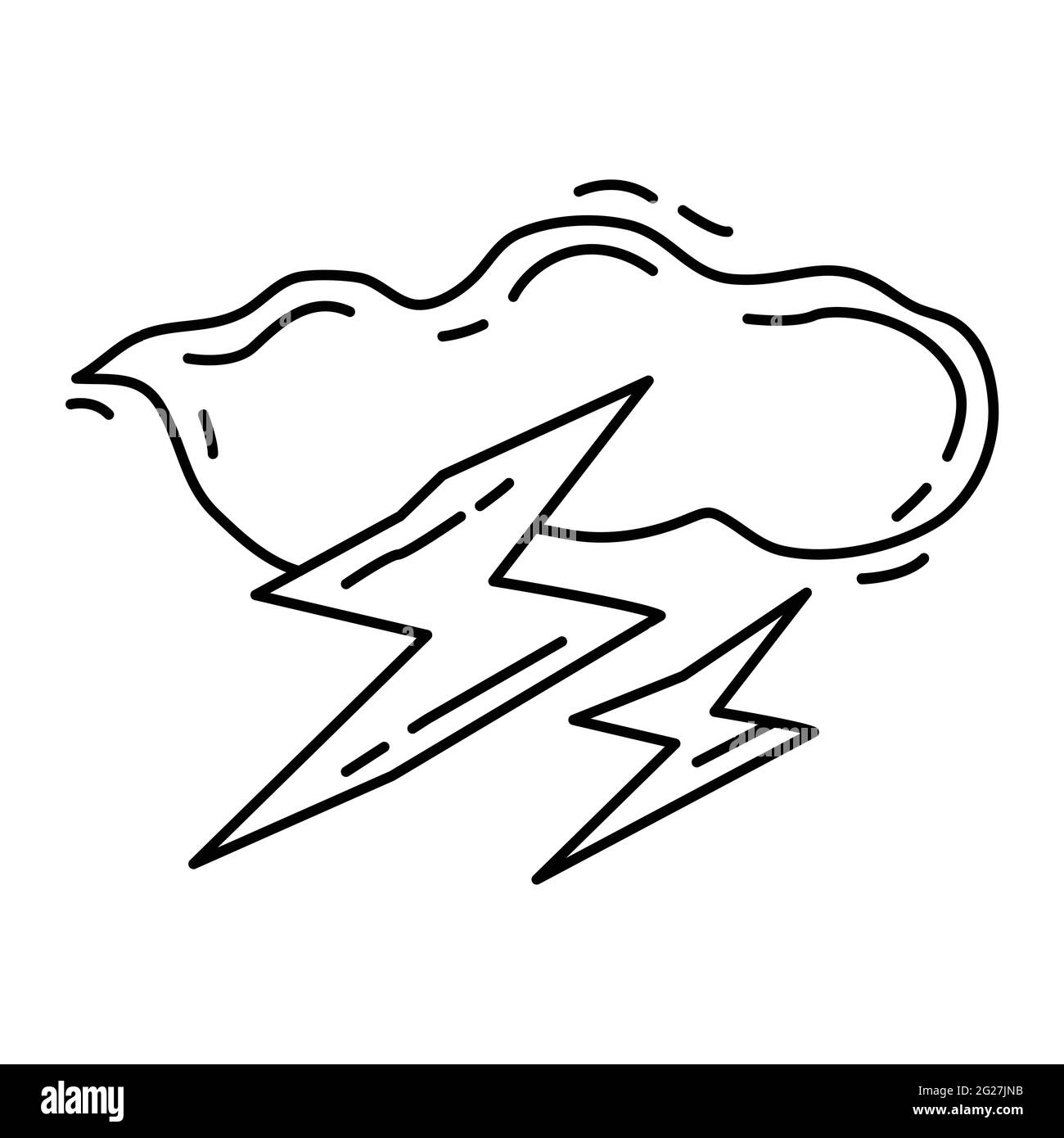 Wandern Abenteuer Blitz, Reise, Reise, Camping. Handgezeichnete Icon-Design, Umriss schwarz, Doodle Icon Vektor-Symbol Stock Vektor