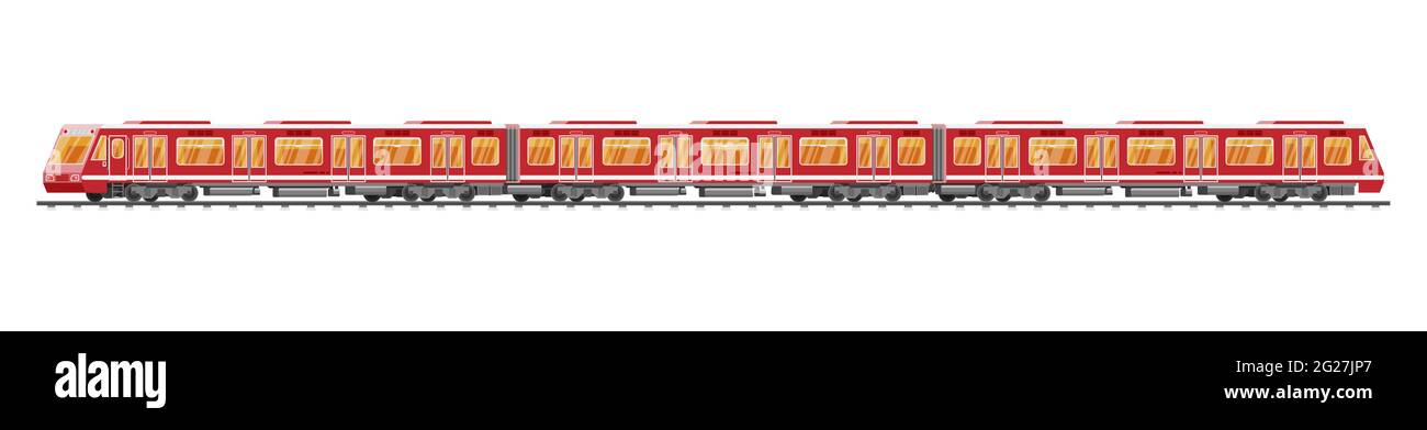 Detaillierte U-Bahn-Auto Isoliert. Stock Vektor