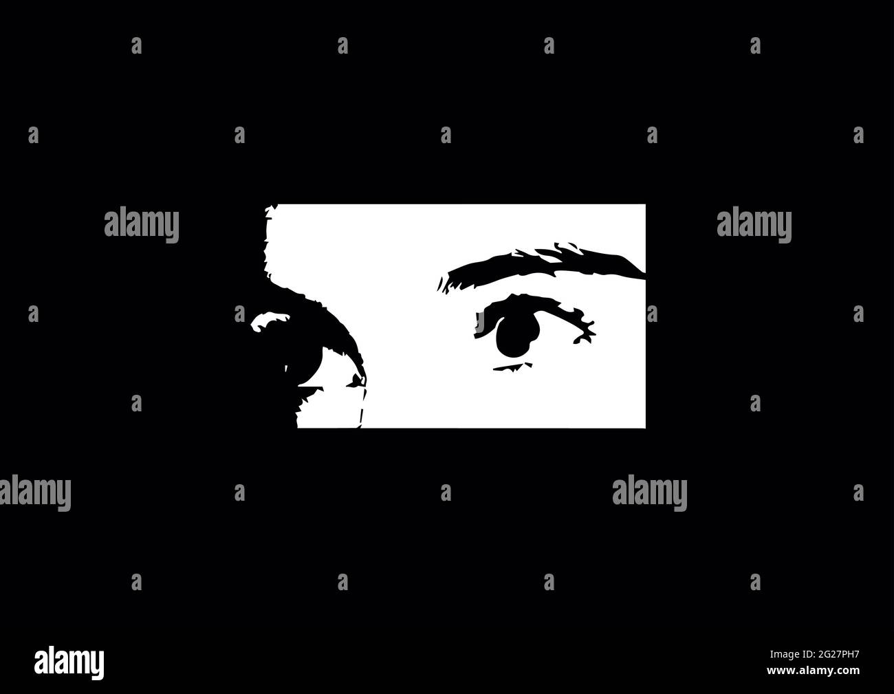 Augen. Eyes Logo. Abstraktes Schwarz-Weiß-Logo Stockfoto