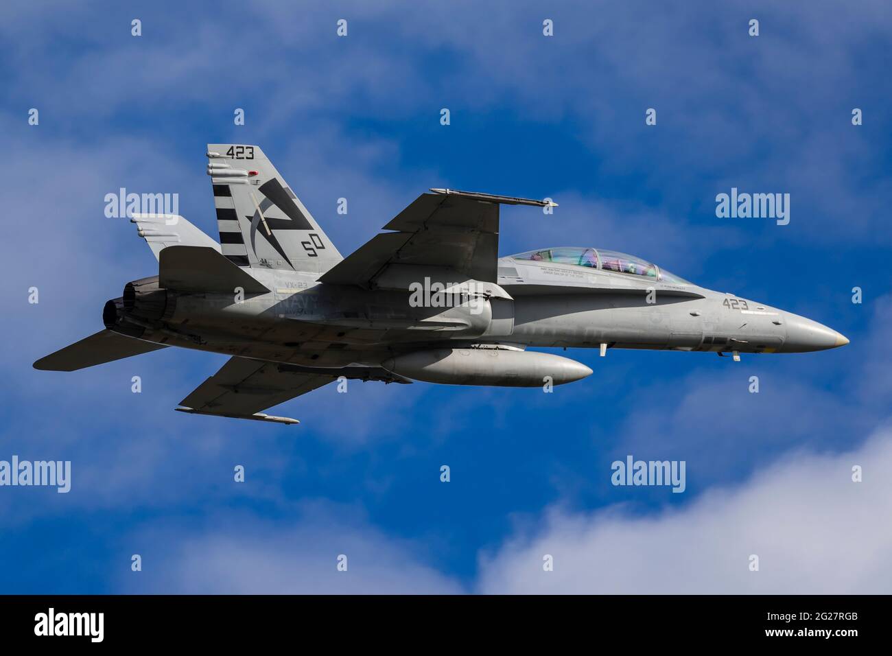 Ein US Navy F/A-18D Hornet. Stockfoto