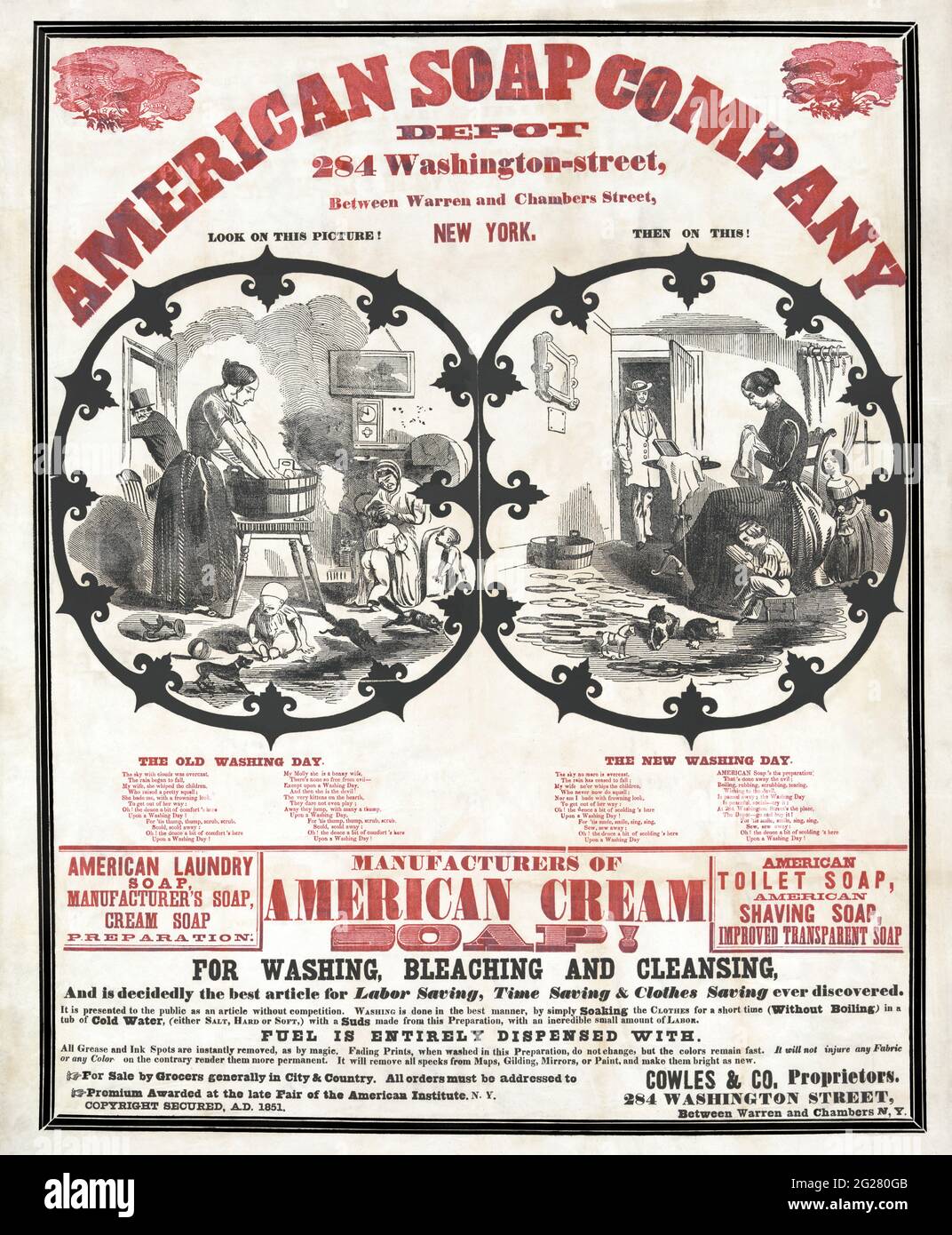 Vintage-Werbung für American Soap Company. Stockfoto