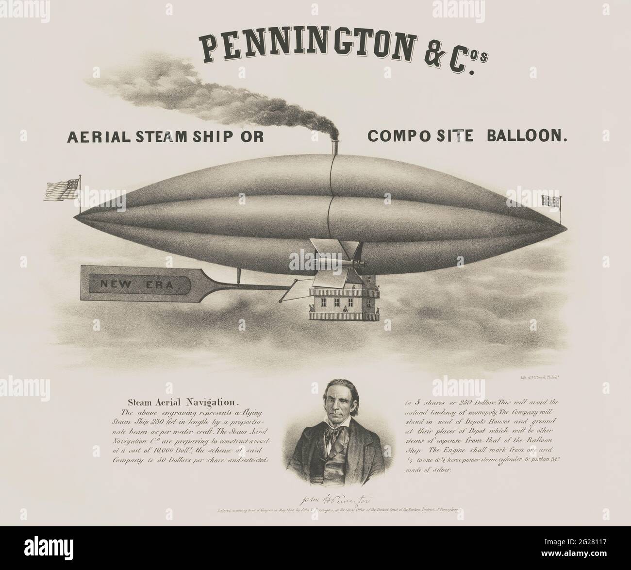 Ein Luftdampfschiff/Ballon aus Verbundmaterial, erstellt von Pennington & Co Stockfoto