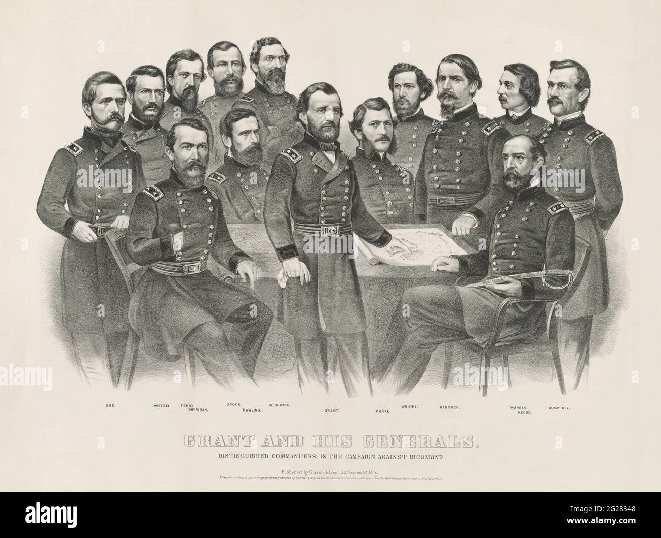 Ulysses S. Grant und seine Generäle, um 1865 Stockfoto